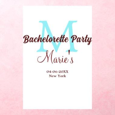 bachelorette party monogram add name date place si wall decal