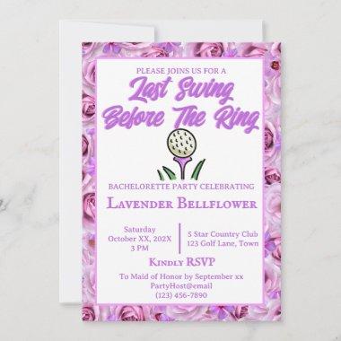 Bachelorette Party or Bridal Shower Golf Lavender Invitations