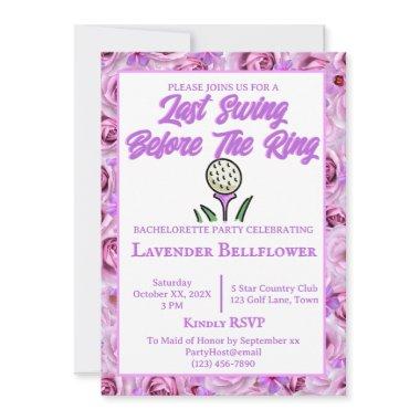 Bachelorette Party or Bridal Shower Golf Lavender Invitations