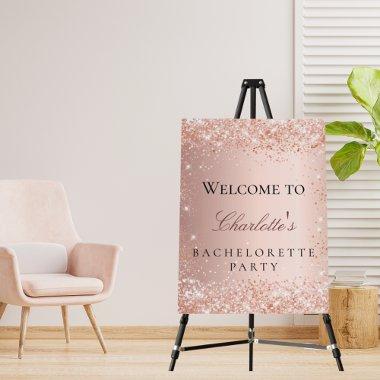Bachelorette party rose gold blush welcome foam board