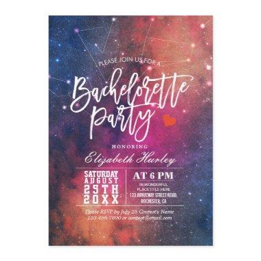 Bachelorette Party Stars Sky Galaxy Constellations Invitations