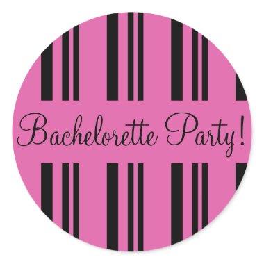 Bachelorette Party Striped Envelope Sticker Seal
