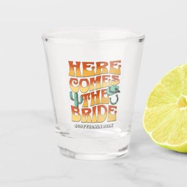 Bachelorette Party Western Cowboy Desert Groovy Shot Glass