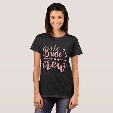 Bachelorette Pink Calligraphy Brides Crew T-Shirt