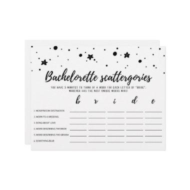 Bachelorette Scattergories editable Bridal game