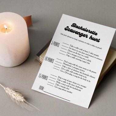 Bachelorette scavenger hunt game, fun bachelorette Invitations