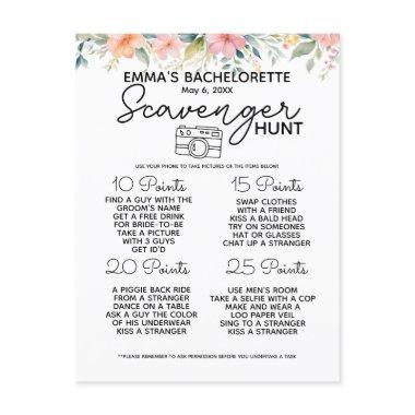 Bachelorette scavenger hunt game hen party announcement post