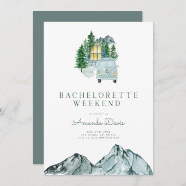 Bachelorette Weekend in Woods Mountain Camping Invitations