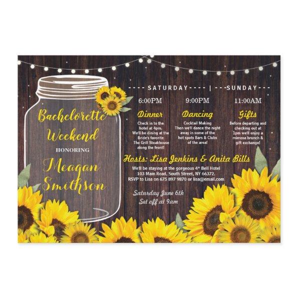 Bachelorette Weekend Itinerary Bridal Sunflower