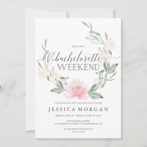 Bachelorette Weekend Itinerary Pastel Blush Invitations