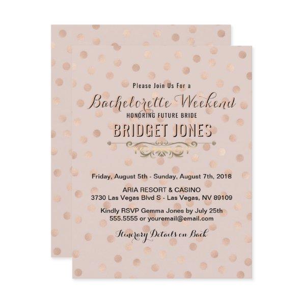 Bachelorette Weekend Itinerary Rose Gold Confetti