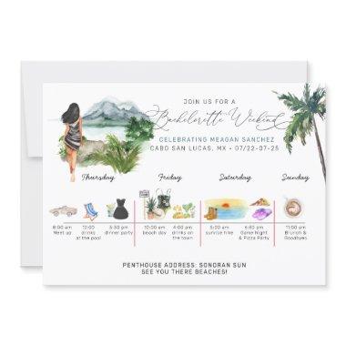 Bachelorette Weekend Itinerary | Tropical Palm Invitations