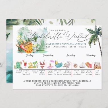 Bachelorette Weekend Itinerary | Tropical Palm Invitations