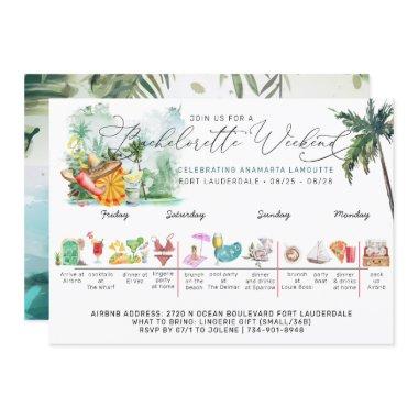 Bachelorette Weekend Itinerary | Tropical Palm Invitations