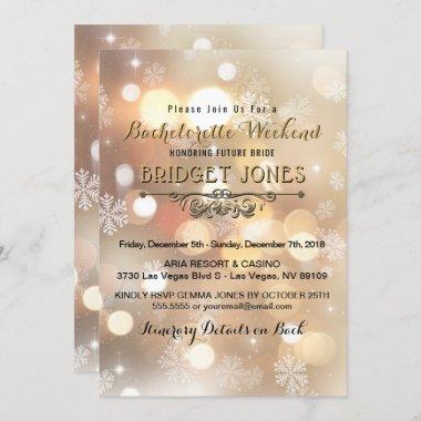 Bachelorette Weekend Party Itinerary Snowflakes Invitations