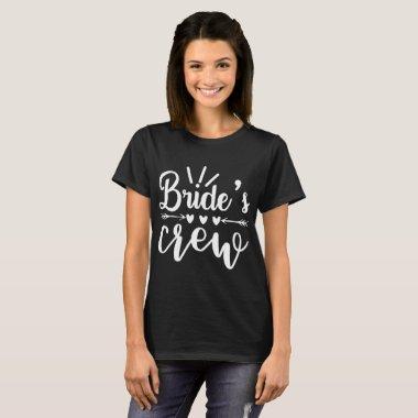 Bachelorette White Calligraphy Brides Crew T-Shirt
