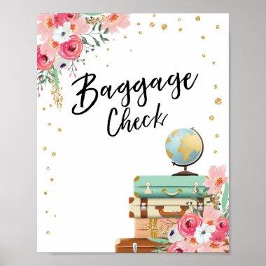 Baggage Check Sign Travel shower Miss to Mrs Favor