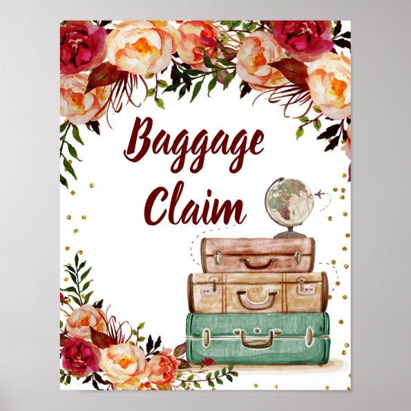 Baggage Claim Sign Travel Bridal Shower Poster