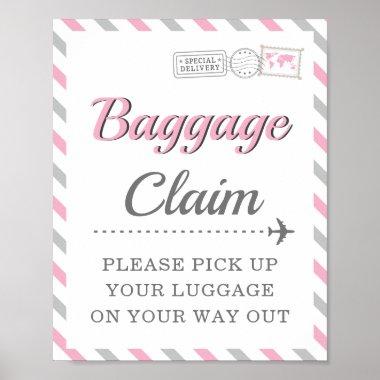 Baggage Claim Travel Airplane Party Favor Table Poster