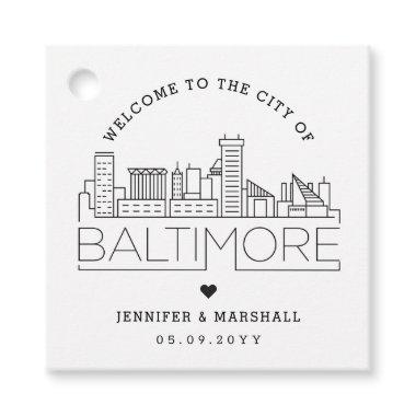 Baltimore Skyline | Wedding Welcome Favor Favor Tags