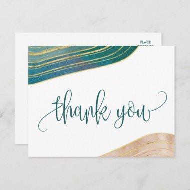 Banded Gemstone | Emerald Thank You PostInvitations