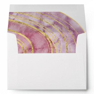 Banded Gemstone | Mauve Wedding Invitations Envelope