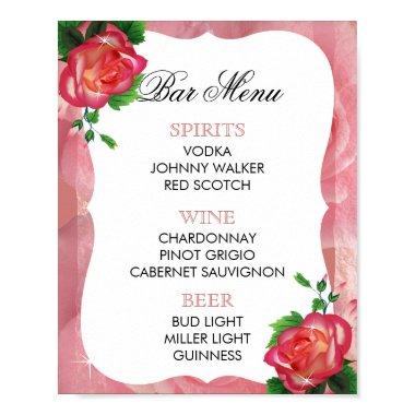 Bar Menu - Victorian Dusty Rose Poster