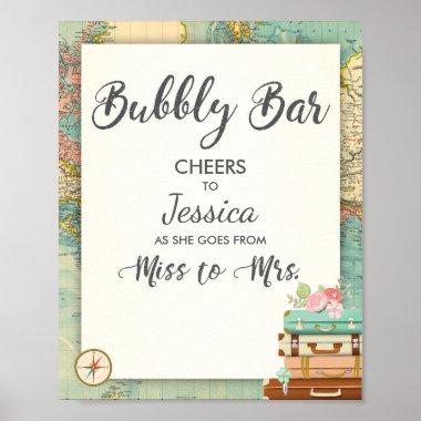 Bar sign Travel Bridal shower Miss to Mrs Mimosa