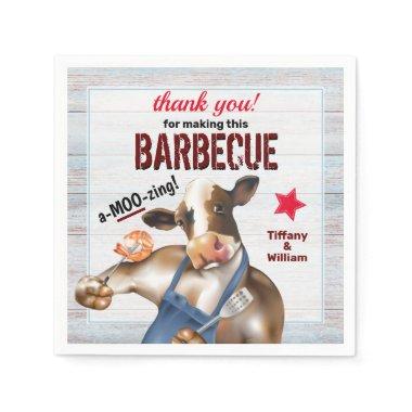 Barbecue Cookout Cow Grilling Shrimp Napkins