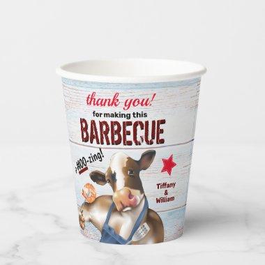 Barbecue Cookout Cow Grilling Shrimp Paper Cups