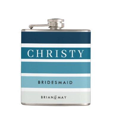 Barely Blue Personalized Bridesmaid Hip Flask