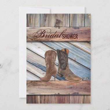 barn wood Cowboy Western country bridal shower Invitations