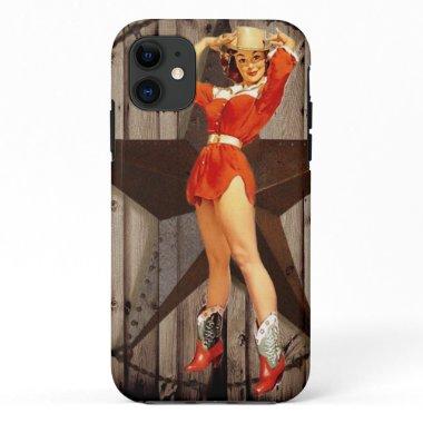 Barn wood Lone Star western country Cowgirl iPhone 11 Case