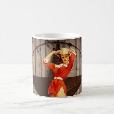 Barn wood Lone Star western country Cowgirl Coffee Mug