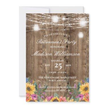 Barn Wood String Of Lights & Sunflower Retirement