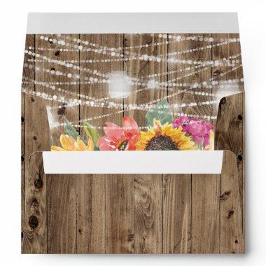Barn Wood Sunflower Bridal Shower Envelope