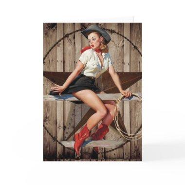 Barn Wood Texas Star western country Cowgirl Invitations