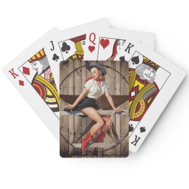 Barn Wood Texas Star western country Cowgirl Poker