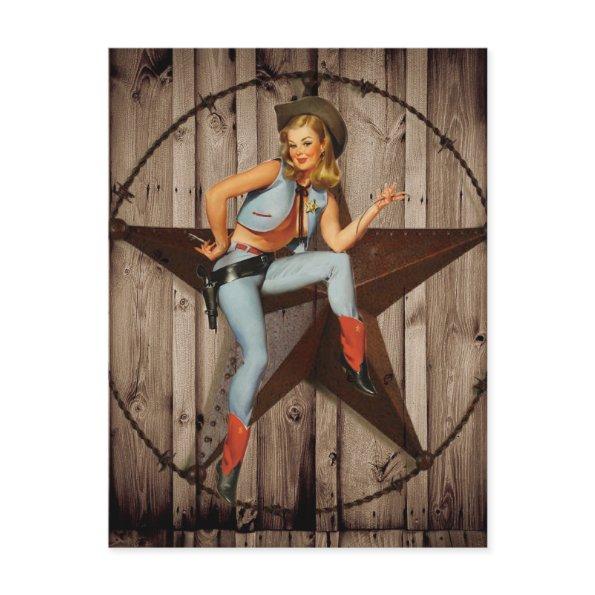 Barn Wood Texas Star western country Cowgirl Post