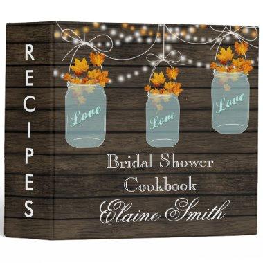 barnwood fall maple leaves Mason Jar Recipe Folder