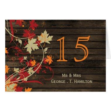 Barnwood Rustic ,fall wedding table numbers