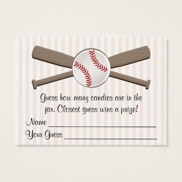 Baseball Crossed Bats Guessing Game Baby Shower