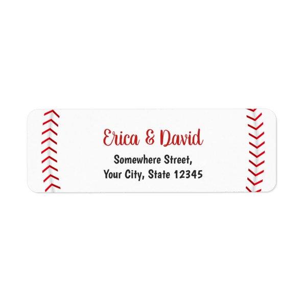Baseball Sports Theme Wedding Label
