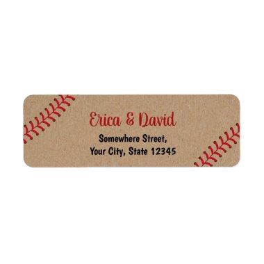Baseball Sports Wedding Rustic Kraft Label