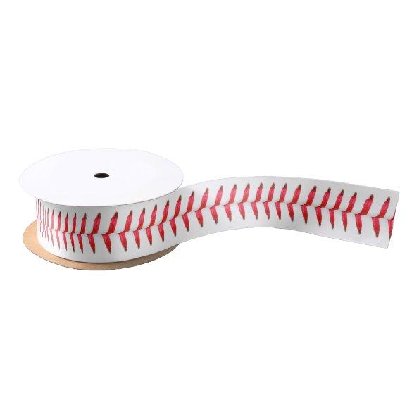 Baseball Stitching Sports Themed Satin Ribbon