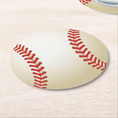 Baseball Theme Ball Round Paper Coaster