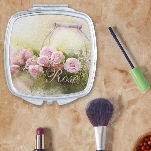 Basket of Roses Compact Mirror