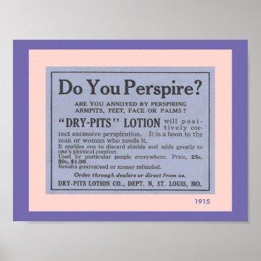 Bathroom Accessories: Fun Vintage Deodorant Ad Poster