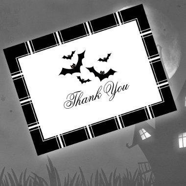 Bats Halloween Thank You Black PostInvitations