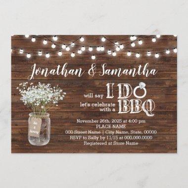 BBQ before I do couples shower country chic Invitations
